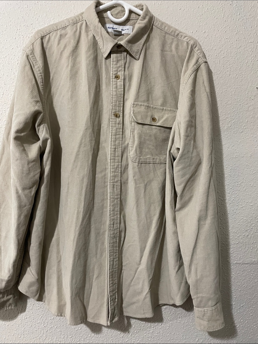 Old Navy Light Beige Corduroy Button-Front Shirt